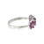 10K White Gold .90tw 3-Ruby Flowers with .04tw Diamond Centers Ring Size 7.25