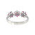 10K White Gold .90tw 3-Ruby Flowers with .04tw Diamond Centers Ring Size 7.25
