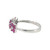 10K White Gold .90tw 3-Ruby Flowers with .04tw Diamond Centers Ring Size 7.25
