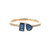 14K Gold .50tw Sapphire Rectangle and Upside Down Teardrop with .02tw Diamond Accents Ring Size 6.75