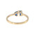 14K Gold .50tw Sapphire Rectangle and Upside Down Teardrop with .02tw Diamond Accents Ring Size 6.75