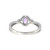 14K White Gold .70tw Pink Sapphire Oval in a .10tw Diamond Marquise Halo Split Band Ring Size 6.75
