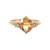 14K Gold Golden Citrine Square with Bilateral .02tw Diamond Bezels Ring Size 7