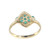 10K Emerald Bezel Marquise Cluster with .06tw Diamond Bezel Halo Ring Size 6.75