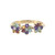 10K Multi-Gem Flowers with .04tw Diamond Bezel Centers Ring Size 7.5