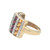 14K Multi-Gem Vertical Striped Chunky Ring Size 6.75