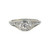 18K White Gold White Gem Bezel Filigree Ring Size 5.5