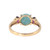 14K Gold Central Larimar Circle with Bilateral Rhyolite Ovals Ring Size 7