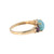 14K Gold Central Larimar Circle with Bilateral Rhyolite Ovals Ring Size 7