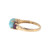 14K Gold Central Larimar Circle with Bilateral Rhyolite Ovals Ring Size 7