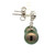 Mikimoto 18K White Gold AP 8.9mm Black Pearl Diamond Dangle Drop Earrings