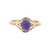 14K Gold Amethyst Oval with Bilateral Diamond Bezels in a Marquise Setting Ring Size 5.75