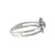 10K White Gold Created Sapphire Circle with a Double Band .12tw Diamond Bezel Half Halo and Chevron V-Shaped Ring Size 7