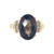 10K Gold Smokey Quartz Oval with Bilateral Diamond Stacked Bezels Ring Size 6.75