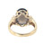 10K Gold Smokey Quartz Oval with Bilateral Diamond Stacked Bezels Ring Size 6.75