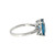 14K White Gold London Blue Topaz Rectangle with Bilateral Diamond Bezel Accents Ring Size 7