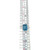 14K White Gold London Blue Topaz Rectangle with Bilateral Diamond Bezel Accents Ring Size 7
