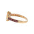 14K Gold Gold Citrine Marquise with Bilateral Garnet Bezel Accents Ring Size 7