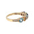 14K Gold Multi-Gem Bezel with Bilateral .03tw Diamond Bezel Accents Ring Size 5.75