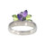 10K White Gold Amethyst and Peridot Teardrop Dangle Cluster Ring Size 6.5