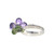 10K White Gold Amethyst and Peridot Teardrop Dangle Cluster Ring Size 6.5