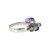 10K White Gold Amethyst and Peridot Teardrop Dangle Cluster Ring Size 6.5