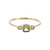 14K Gold .33tw Peridot Square with Bilateral .06tw Diamond Bezels Ring Size 6.75