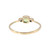14K Gold .33tw Peridot Square with Bilateral .06tw Diamond Bezels Ring Size 6.75