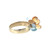 10K Gold 1.50tw Citrine and Blue Topaz Teardrop Dangle Cluster Ring Size 6.75