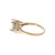 14K Gold Side Loops with a Fire Opal Oval and 3-Diamond Bezels into Triangle Accent Ring Size 9