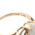 14K Gold Side Loops with a Fire Opal Oval and 3-Diamond Bezels into Triangle Accent Ring Size 9