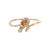 10K Gold .18tw Citrine Oval with .10tw Diamond Halo and Accented Curlicue Bypass Band Ring Size 6.75