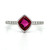 14K White Gold AP 1.3ct Shield Ruby with AP 0.14cttw Diamond Accents Ring Size 7
