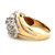 14K Yellow Gold Waterfall Cluster With Round and Baguette Diamonds Ring Size 5