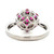 18K White Gold AP 1.05cttw Round Rubies and AP 0.6cttw Round Diamonds Cluster Ring Size 7.5