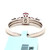 18K White Gold Oval Cut AP 1.04ct Ruby with 0.26cttw Round and Baguette Diamond Accents Ring Size 7