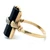 10K Yellow Gold Vintage Faceted Onyx with Round Diamond Center Stones Ring Size 5.5