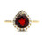 14K Yellow Gold Pear Teardrop 1.89ct Spinel with 0.13cttw Diamond Halo Ring Size 7.25