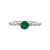 14K White Gold with Central .40tw Emerald Bezel and .06tw Diamond Bezels in Alternating Circle and Marquise Accents Ring Size 6.75