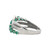 10K White Gold 1.04tw Emerald Cascading Multi-Size Bezels with .12tw Diamond Bezels Accents Wrap Ring Size 6.5
