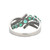 10K White Gold 1.04tw Emerald Cascading Multi-Size Bezels with .12tw Diamond Bezels Accents Wrap Ring Size 6.5