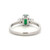 14K White Gold 0.79ct Emerald Rectangle Emerald-Cut Center Stone with .26tw Diamond Bilateral Bezel Ring Size 6.5