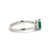 14K White Gold 0.79ct Emerald Rectangle Emerald-Cut Center Stone with .26tw Diamond Bilateral Bezel Ring Size 6.5