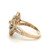 14K Gold 0.41tw Emerald Accented Petals with 1.00tw Diamond Clover Flower Ring Size 6.25