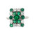 Platinum 900 Square Face 1.41tw Emerald Bezel Flower with 1.00tw Diamond Ring Size 5.75