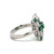 Platinum 900 Square Face 1.41tw Emerald Bezel Flower with 1.00tw Diamond Ring Size 5.75