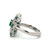 Platinum 900 Square Face 1.41tw Emerald Bezel Flower with 1.00tw Diamond Ring Size 5.75
