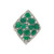Platinum 900 Mosaic Square Tile with 1.96tw Emerald Rectangles with .35tw Diamond Ring Size 6