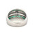 Legato 18K White Gold Channel-Set Emerald Eternity Double Band Wrap with 1/2tw Diamond Middle Bezel Band Ring Size 6.75