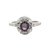 Platinum 900 .72tw Purple Sapphire Oval with .43tw Diamond Halo Ring Size 5.75